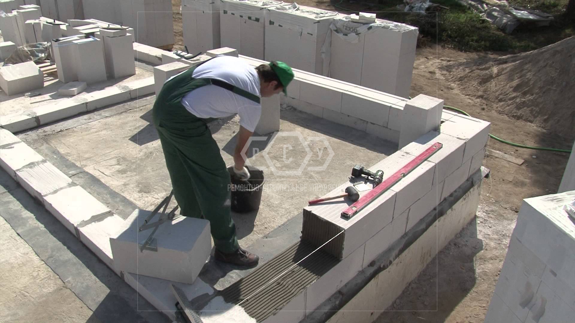 material Кладка наружны стен газоблок 300